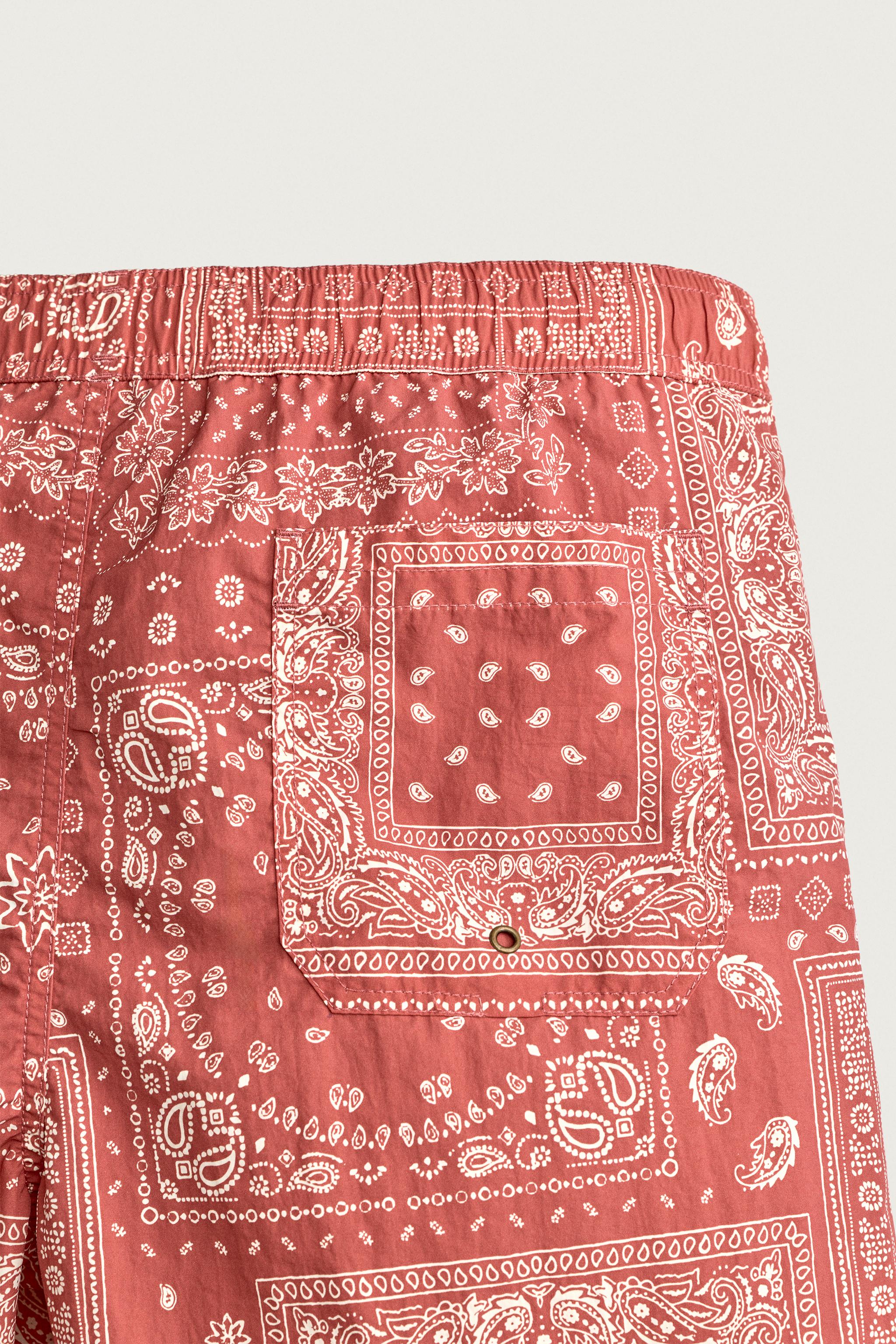 BANDANA PRINT LONG SWIM SHORTS
